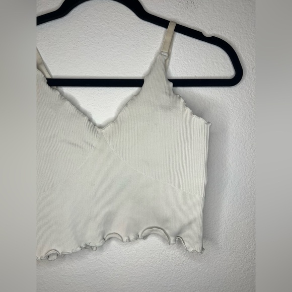 Cream Ribbed Women's Top - Picture 2 of 4